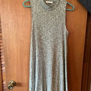 Green Sleeveless Ribbed Dress